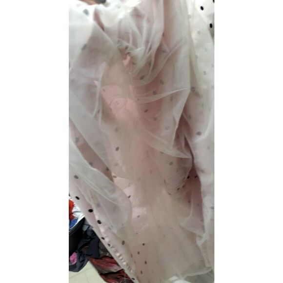 50's Skirt Girl's Size 16 Pink w/t Black Polka Dots Full Underneath Bonnie Jean - Picture 6 of 8